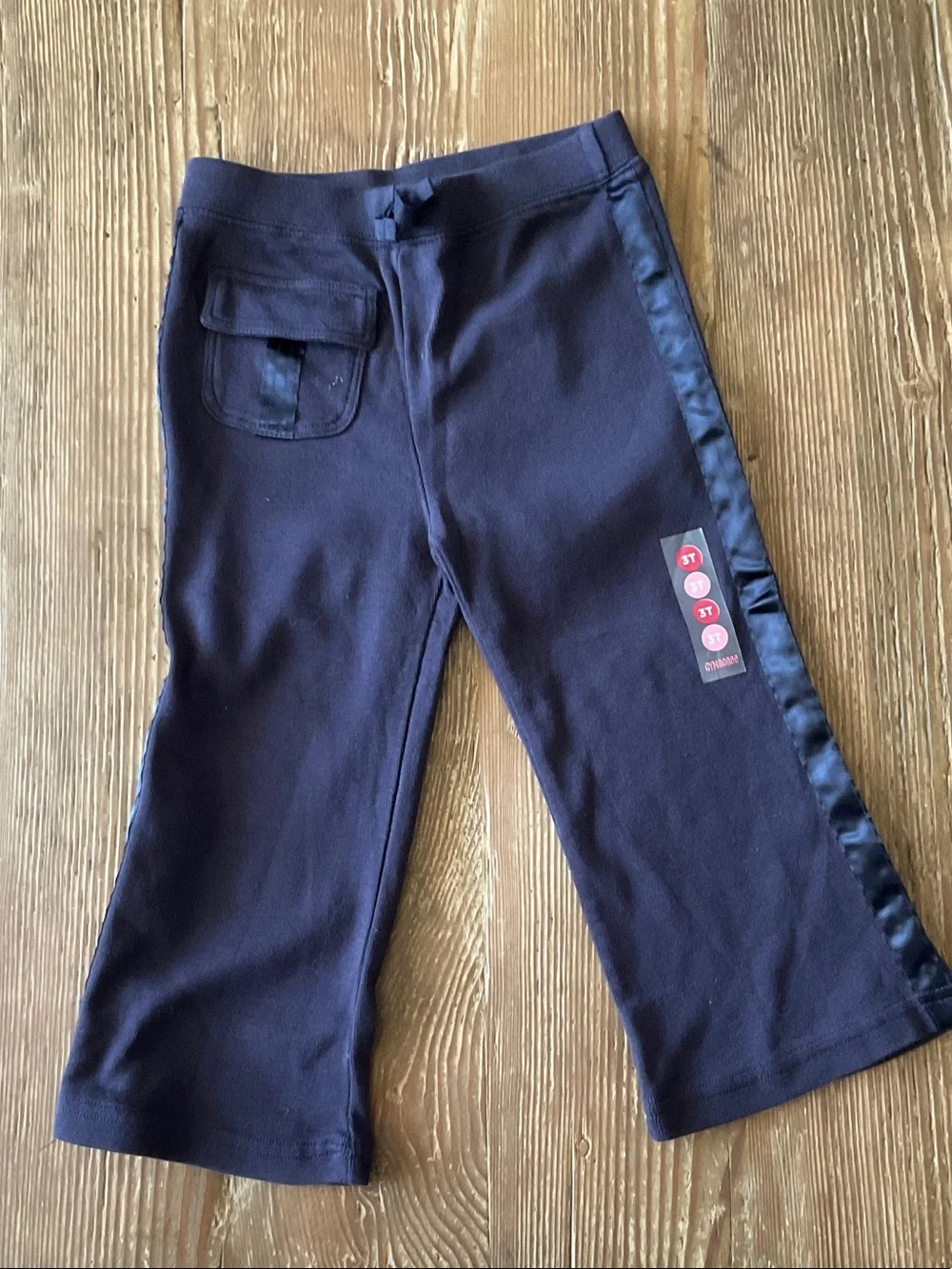 Gymboree Navy Blue Kids Jogger Pants with Satin Side Stripe capris length